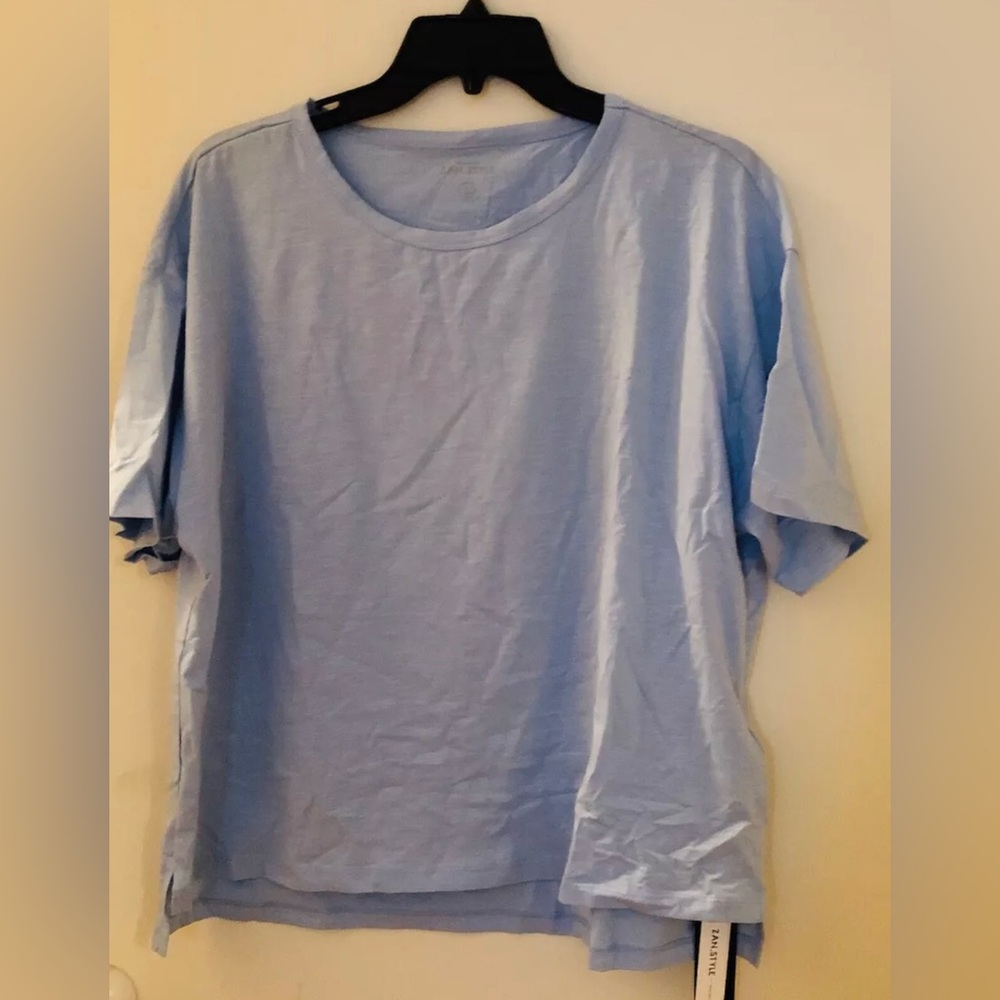 ZAN.STYLE light blue shirt Large NWT